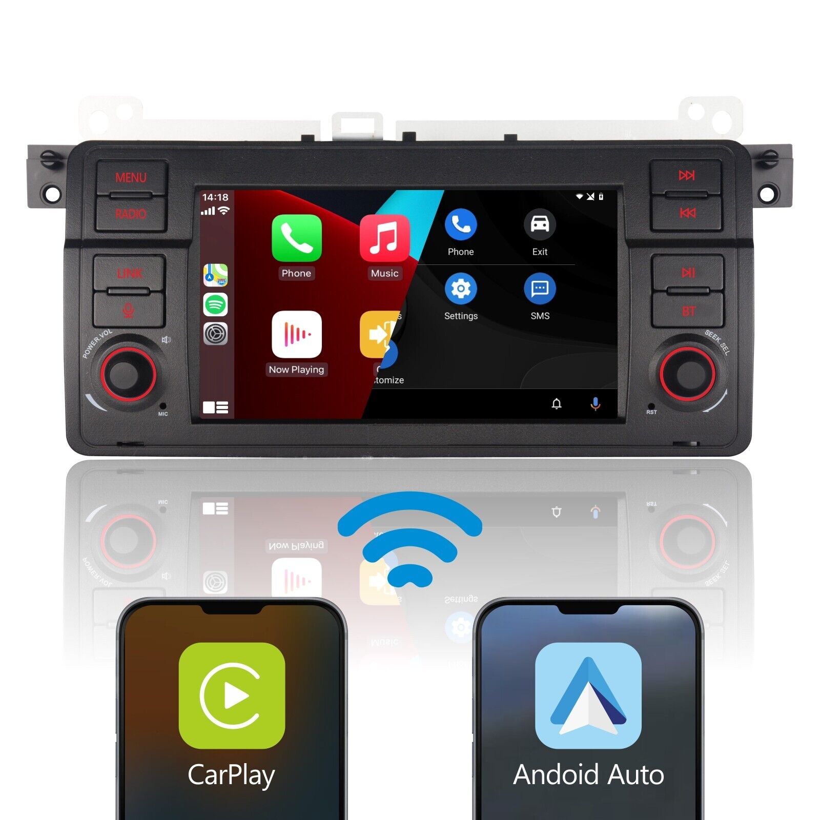 Car Stereo for BMW E46 3 series CarPlay Android Auto High power output Bluetooth