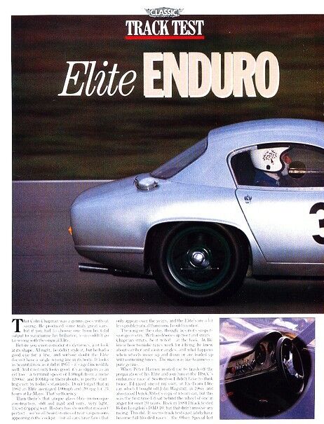 Lotus Elite Original Car Review Report Print Article J978