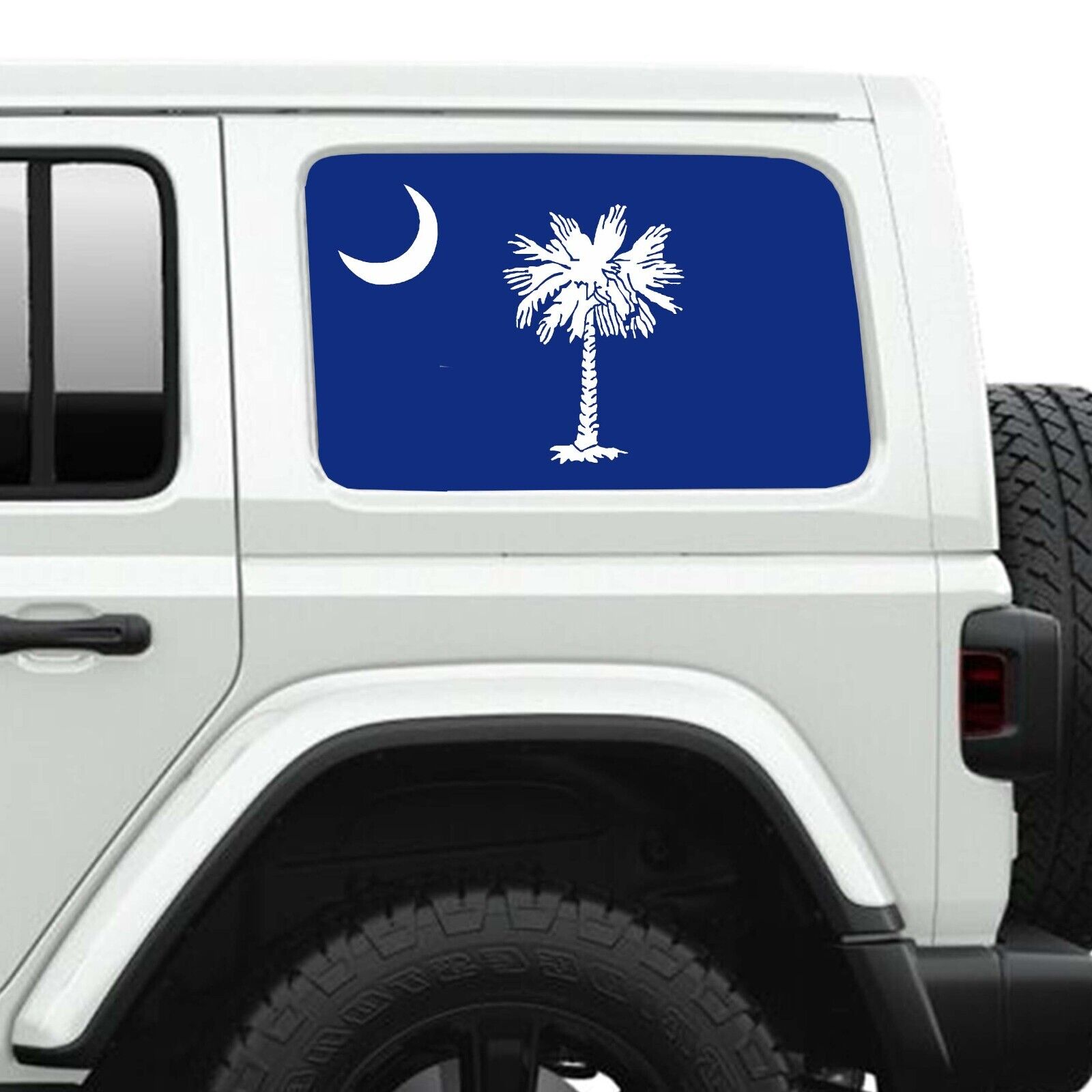 South Carolina Flag Side Windows Printed Perforated Decal Fits 2007-24 Wranglers