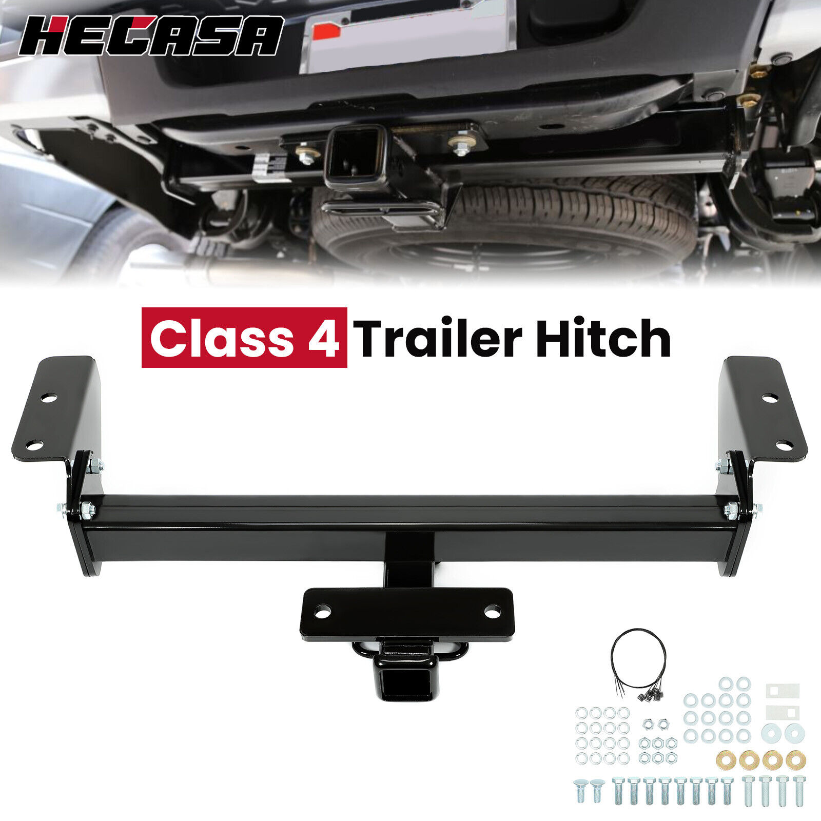HECASA For Toyota Tacoma 2016-2023 Black Steel Class 4 Receiver Trailer Hitch