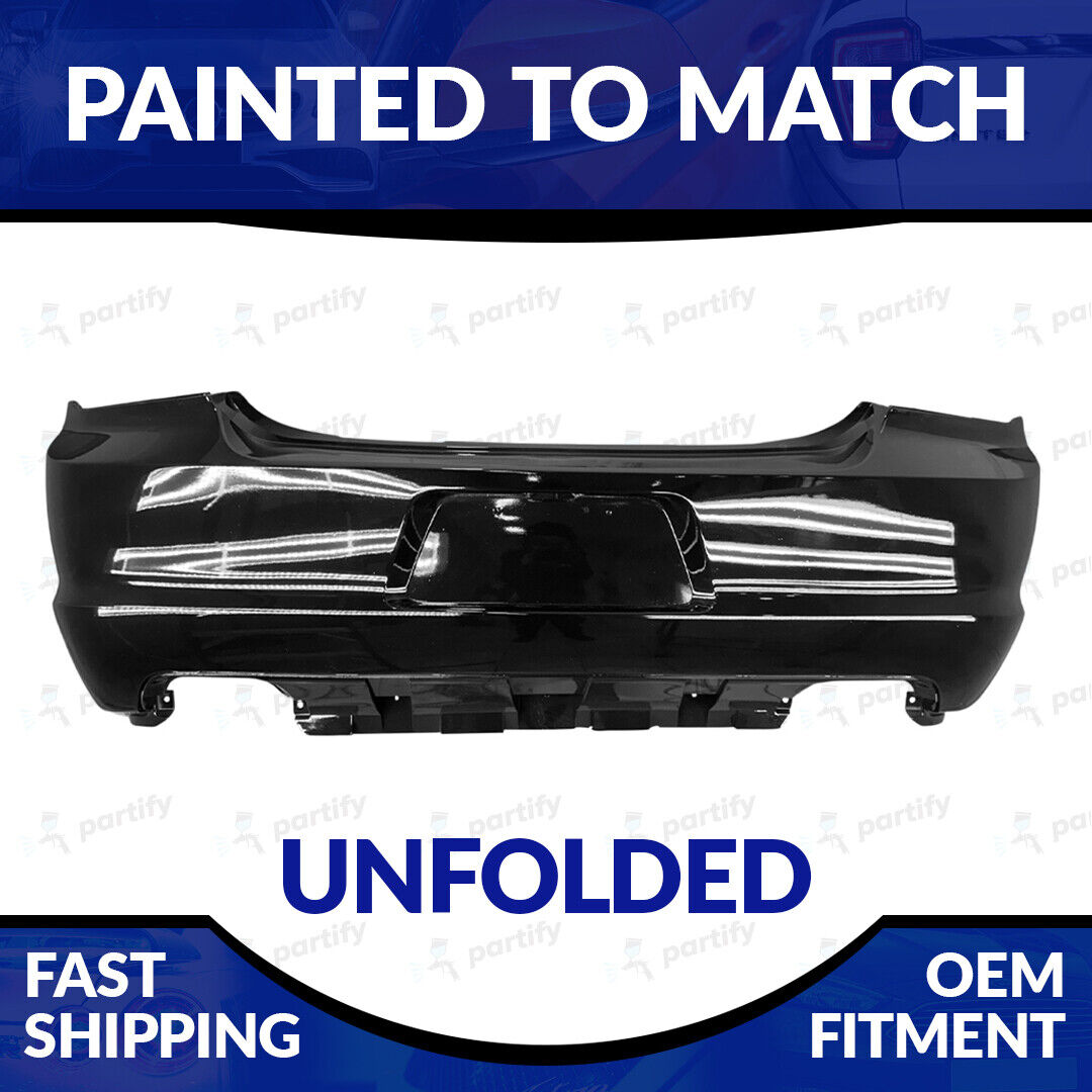 NEW Painted 2011-2014 Dodge Charger Non-SRT8 Unfolded Rear Bumper W/O Snsr Holes