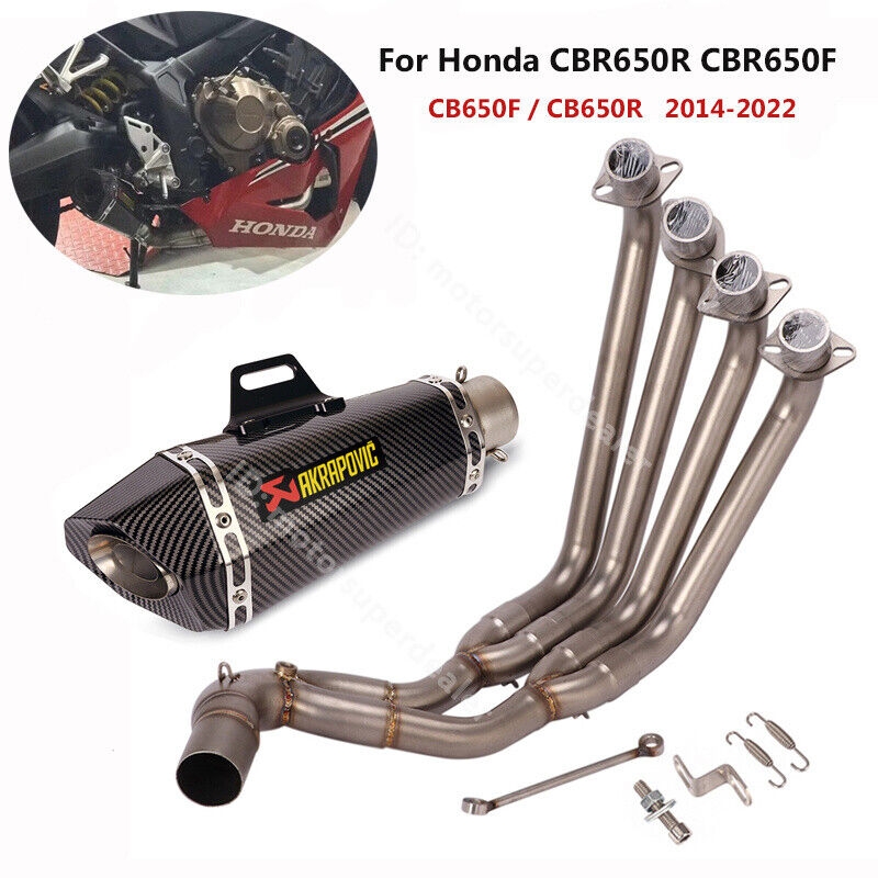 For Honda CBR650R CBR650F CB650R 2014-2022 Full System Exhaust Tips Header Pipe