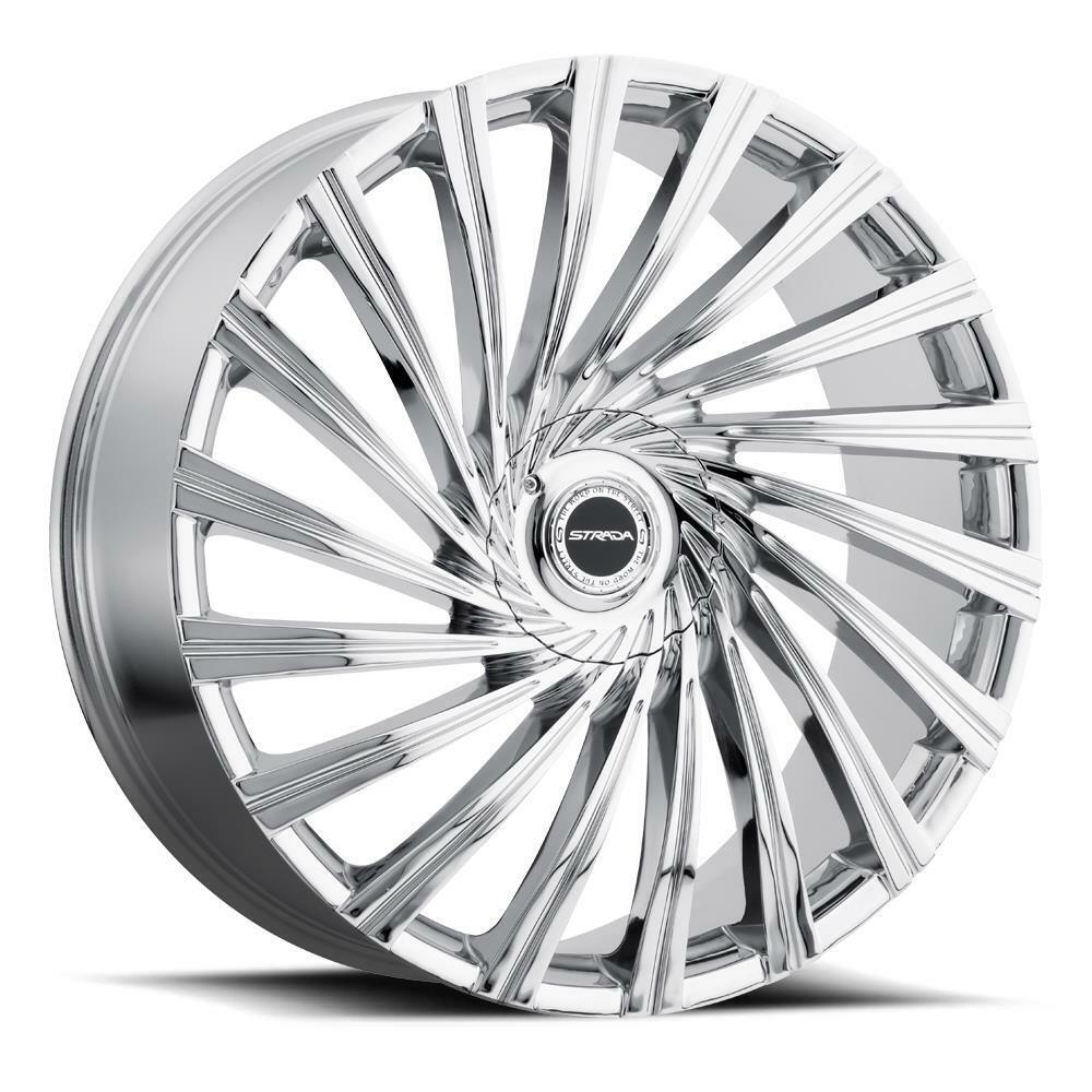 24 inch 24x10 Strada TORNADO CHROME wheels rims 5x120 +15