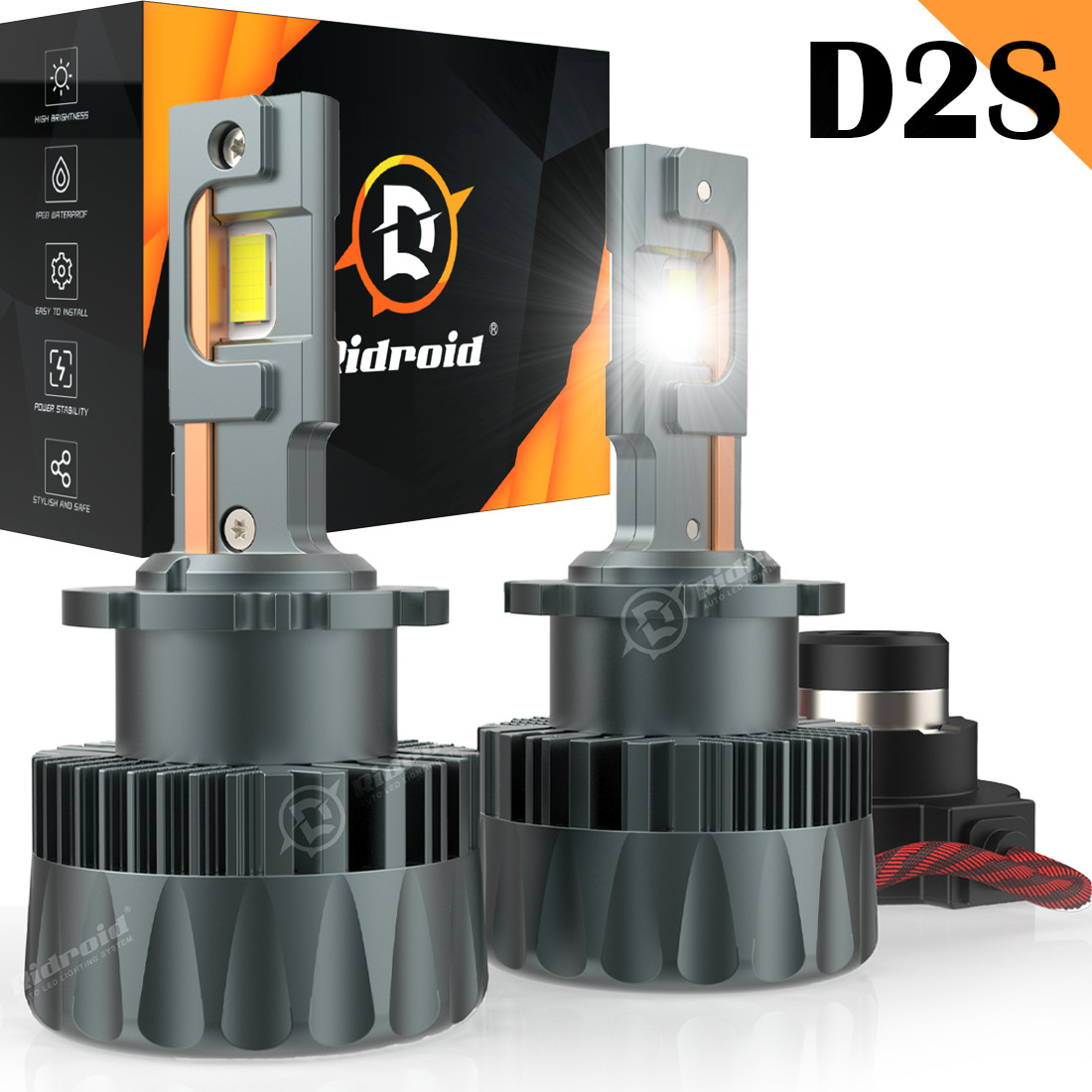 D2R D2S D2C LED Headlight Canbus Bulb 80W 8000LM +580% Brightness Plug and Play