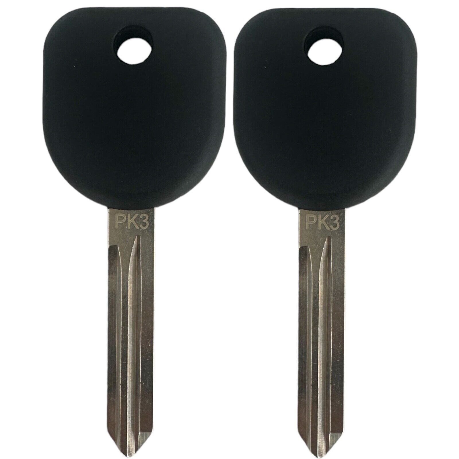 New Uncut Blank Chipped Transponder Key Replacement for GM PK3 Z Keyway (2 Pack)