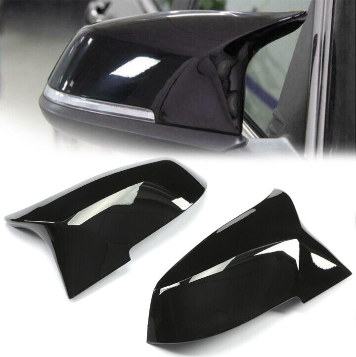 Gloss Black Rear Mirror Cover Caps For 2012+ BMW F20 F21 F22 F30 F32 F36 X1 M3