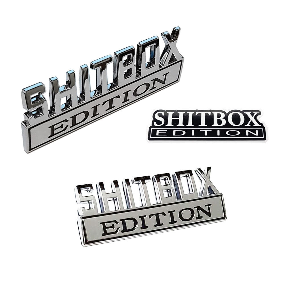 4pc SHITBOX EDITION Chrome emblem Badges fits Chevy Ford Car Truck