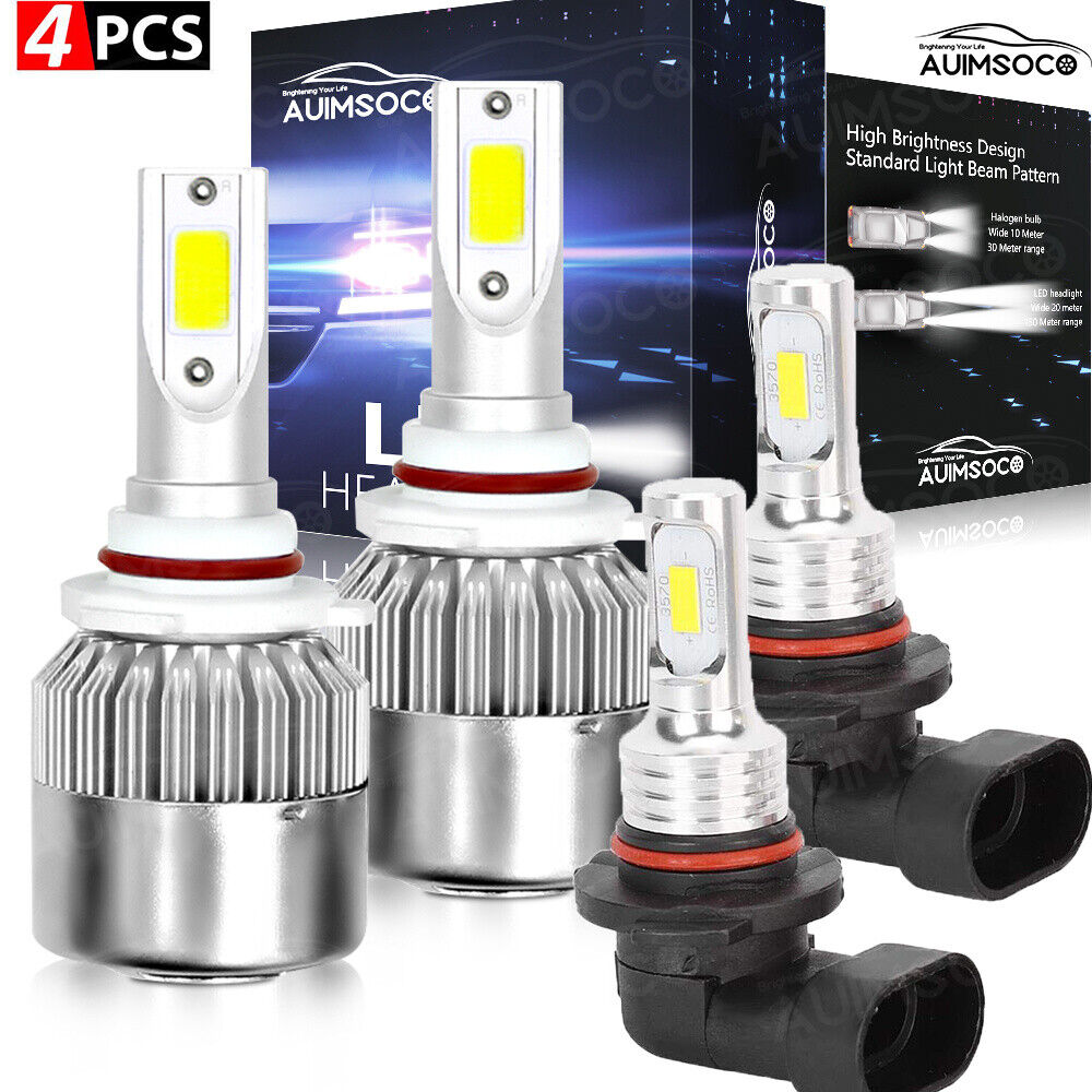 4PC Front LED Headlight High-Low Beam Bulbs Kit For Ford F-150 2015-2019 2020