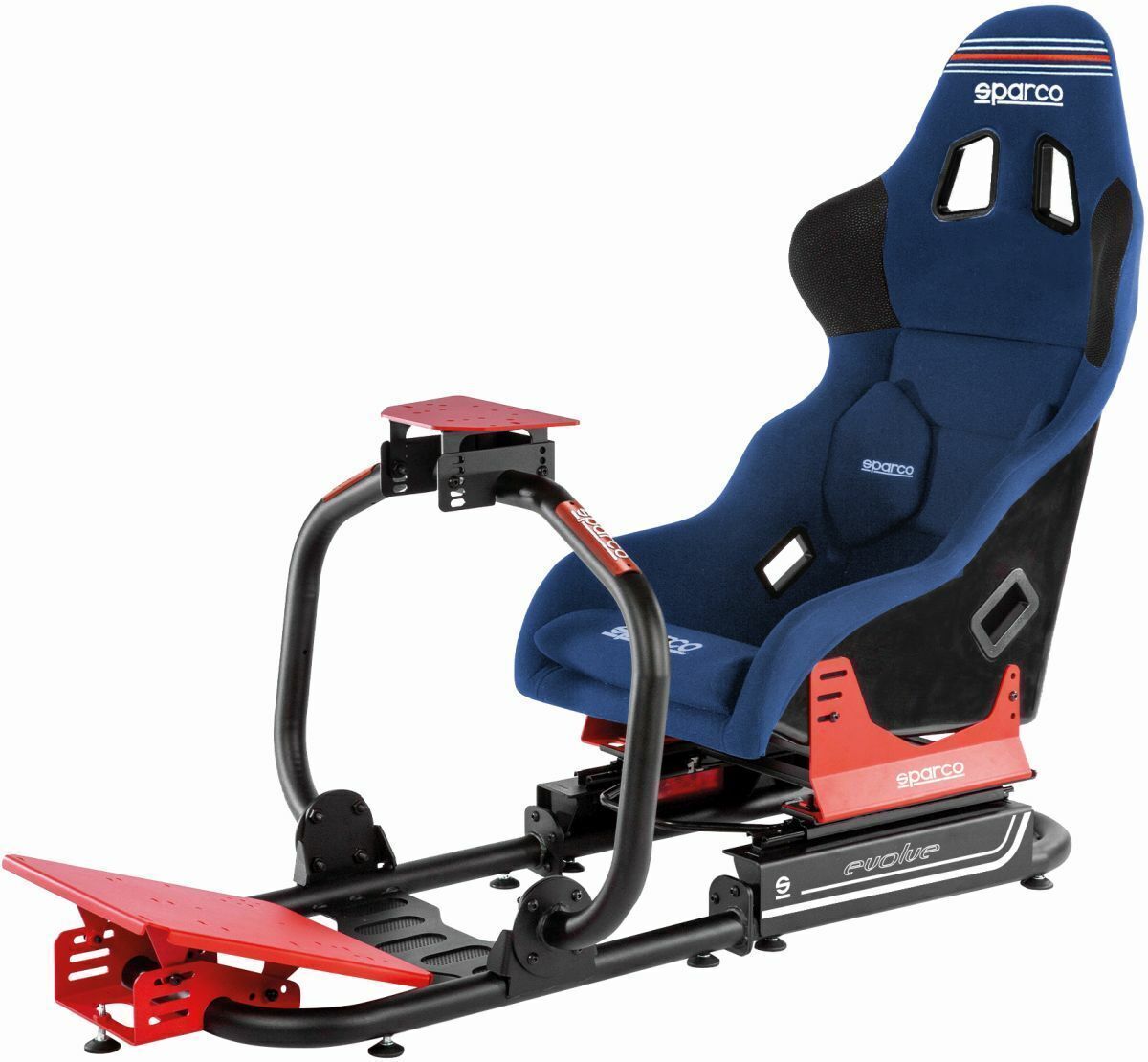 Sparco EVOLVE 3.0 Pro with Pro 2000 QRT Martini Racing Fibreglass Seat Navy Blue