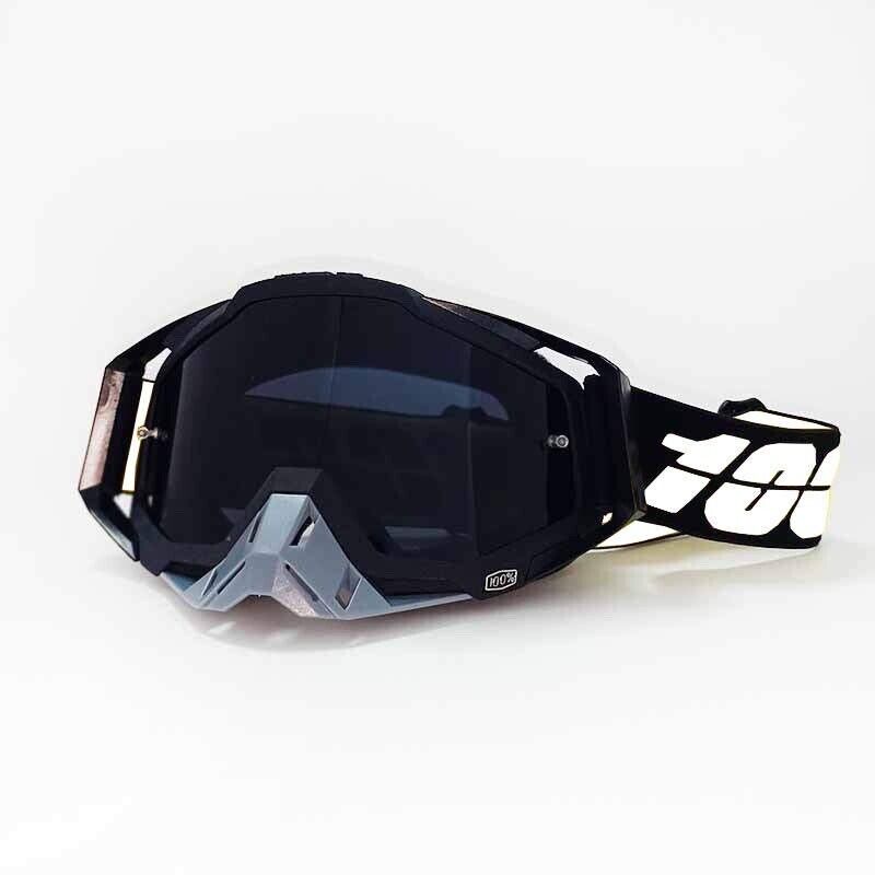 100% Goggles - Black , Tinted Lens, Extra lens, Pouch