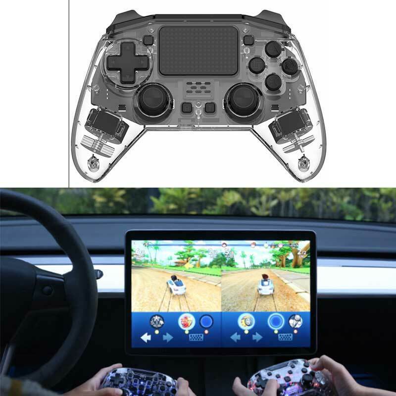 Transparent Wireless Controller Game Console PS4 Controller 2Vibration For Tesla