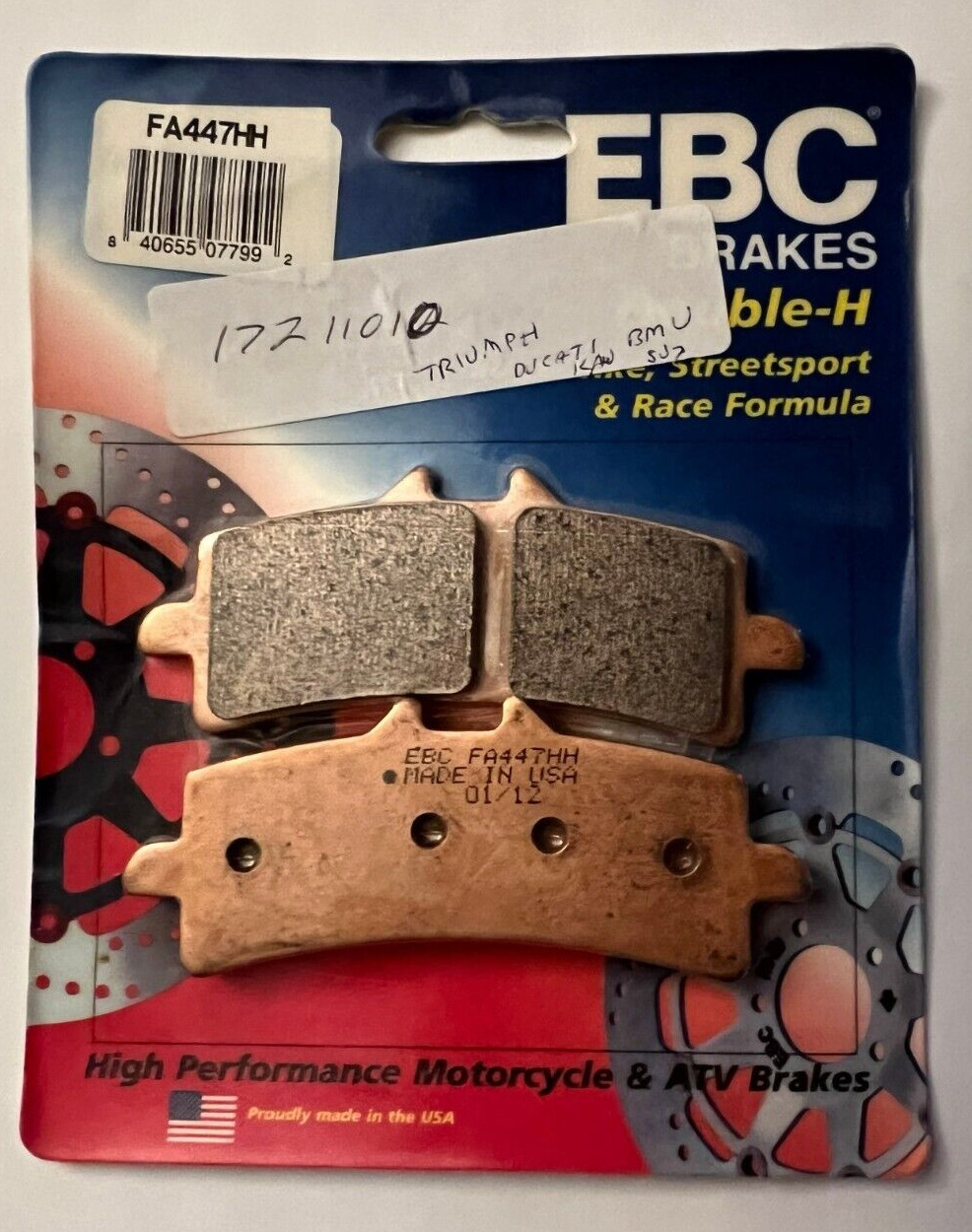 EBC Double-H Sintered Brake Pads (FA447HH) - Made in the USA