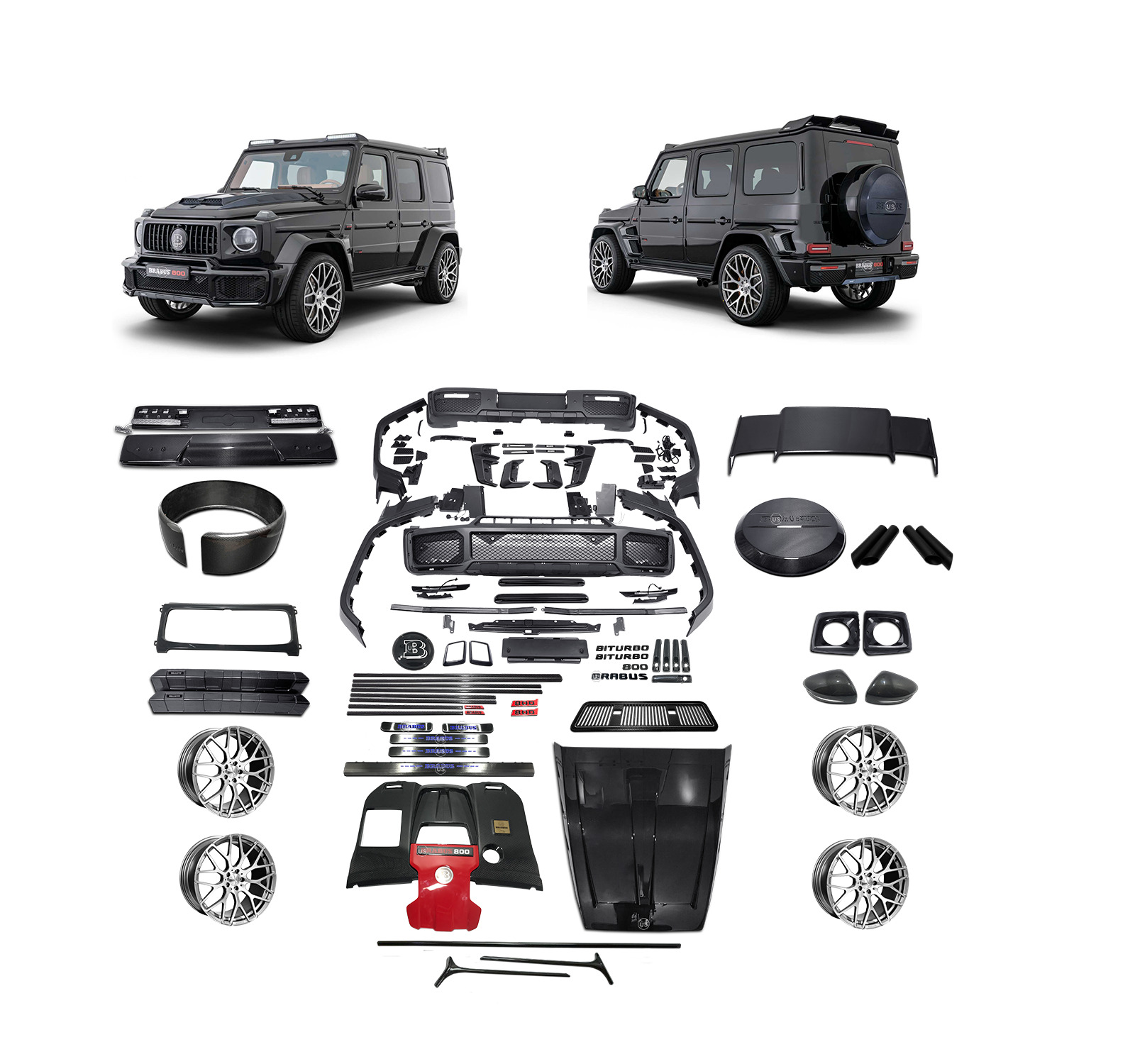 W463A Brabus Widestar Style Full Carbon Fiber Body Kit Mercedes G-Class G63