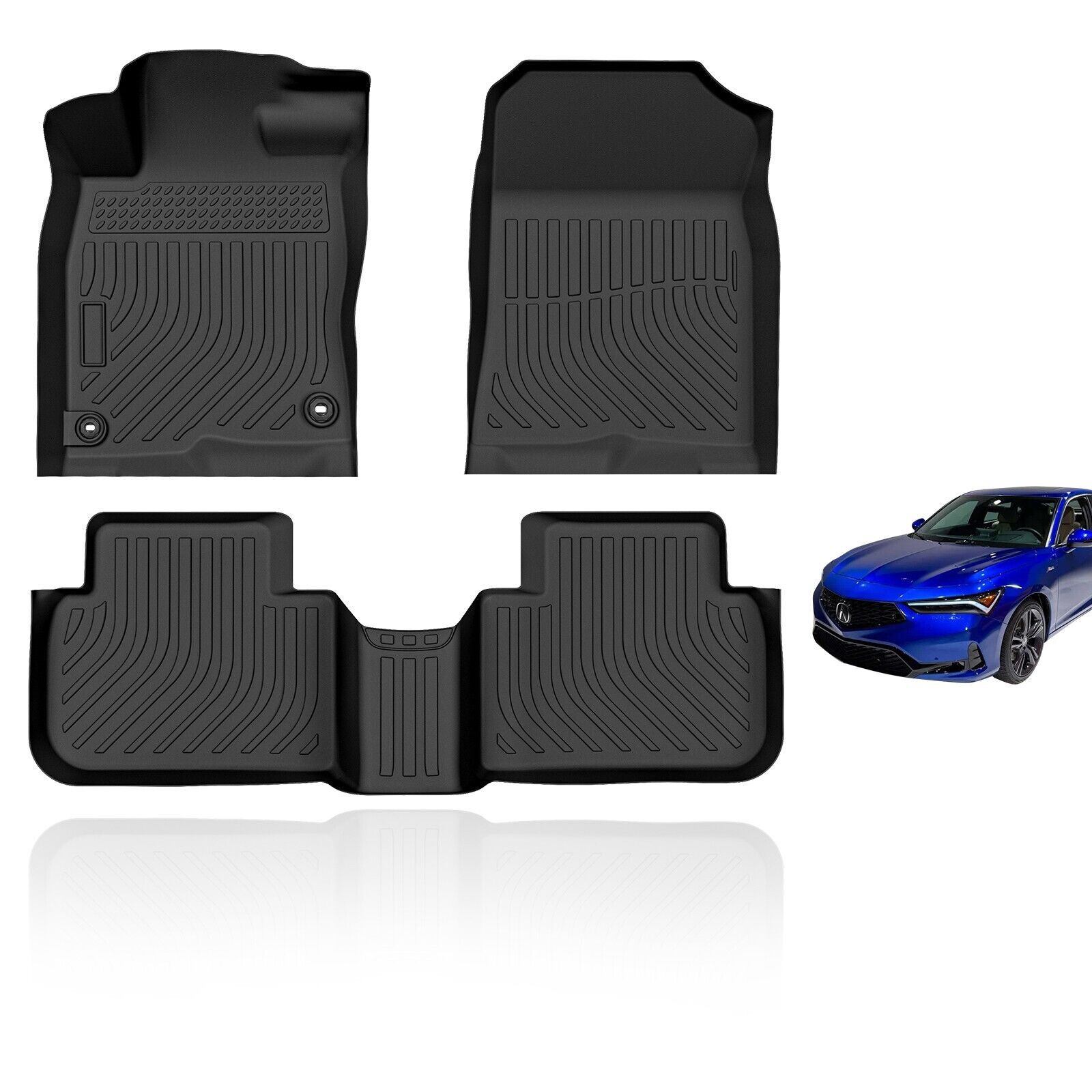 3D All Weather TPE Floor Mats For 2023 2024 Acura Integra Odorless Durable OE