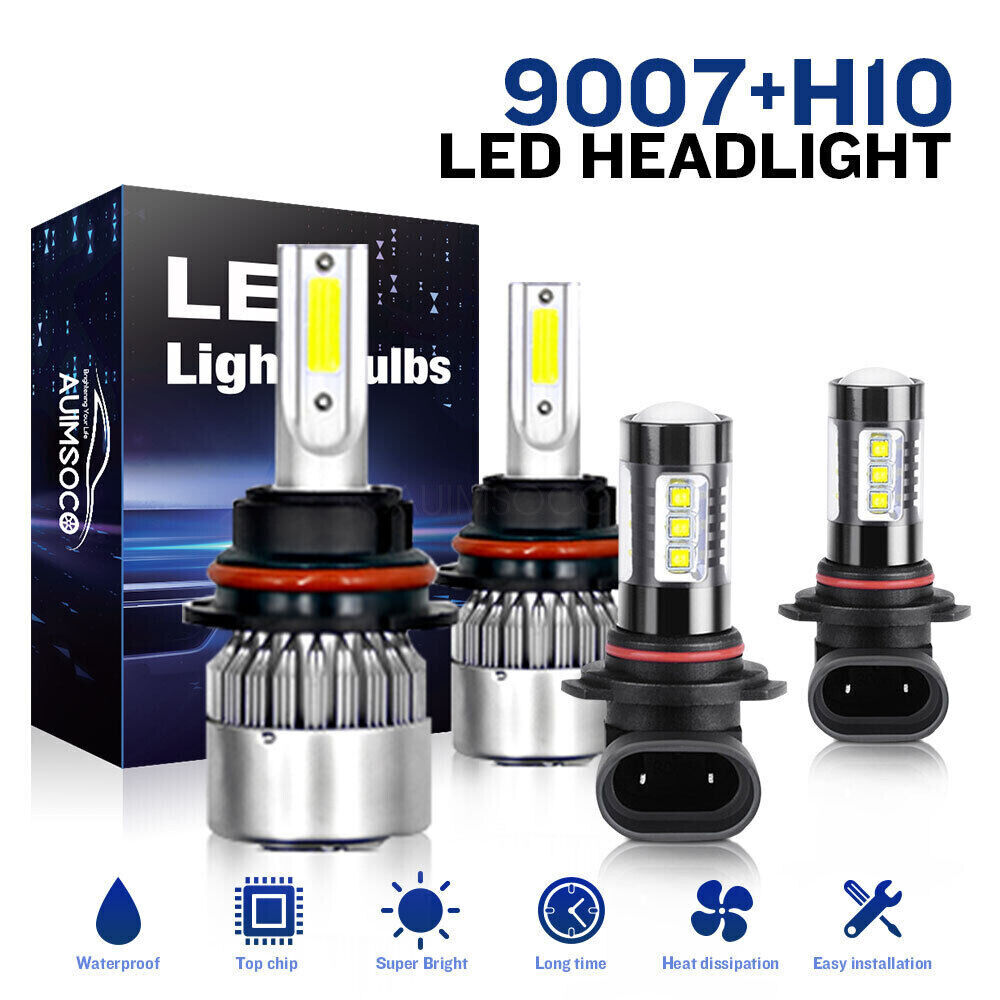 For Dodge Caravan 2005-2007 - LED Headlight Fog Light Bulbs kit 4pcs White 8000k
