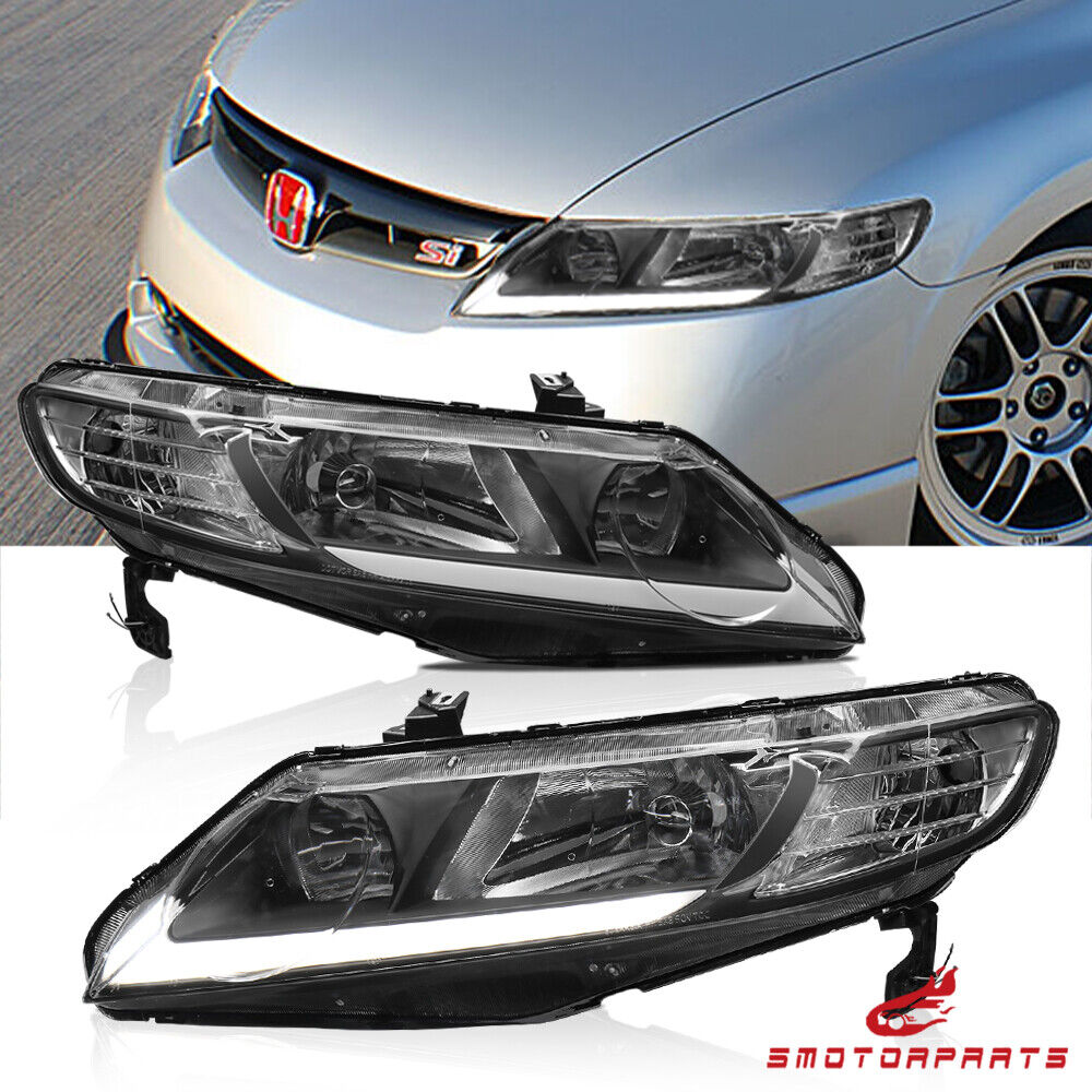 Pair LED DRL Headlights Lamps For 2006-11 Honda Civic FA Sedan 4 Door  LH+RH