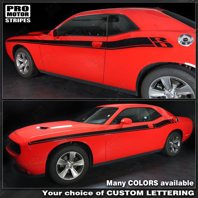 Dodge Challenger 2008-2023 New R/T Style Side Stripes Decals (Choose Color)