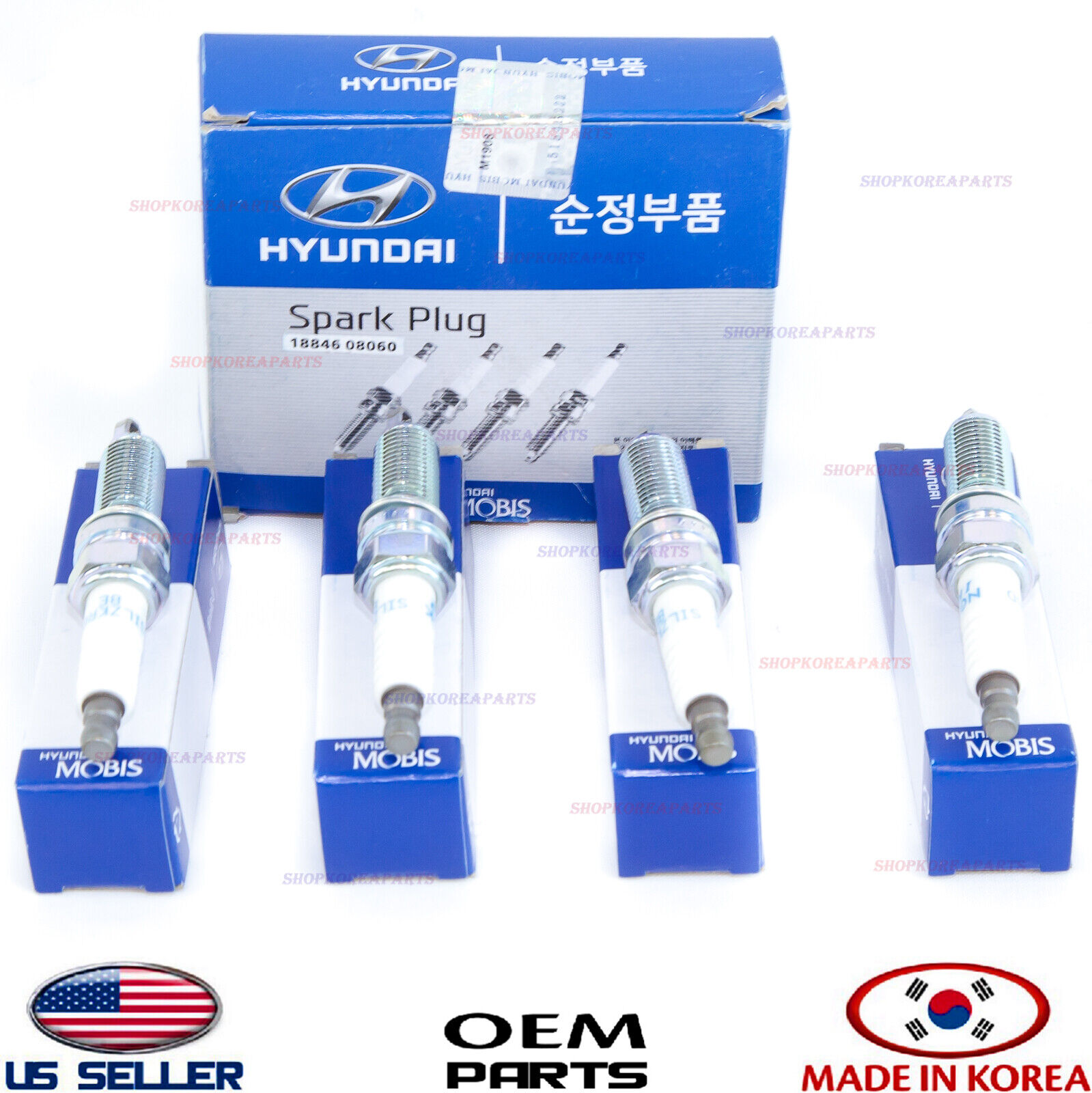 Genuine Spark Plugs Set 4 pcs OEM HYUNDAI KIA 1.6L turbo *see compatibility