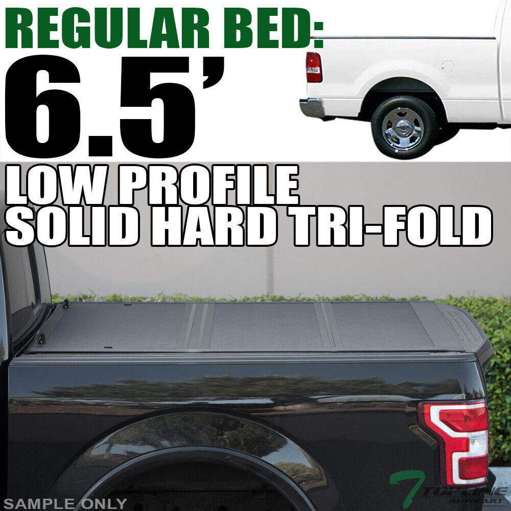 Topline For 2004-2014 Ford F150 6.5\' Bed Low Profile Hard Tri Fold Tonneau Cover