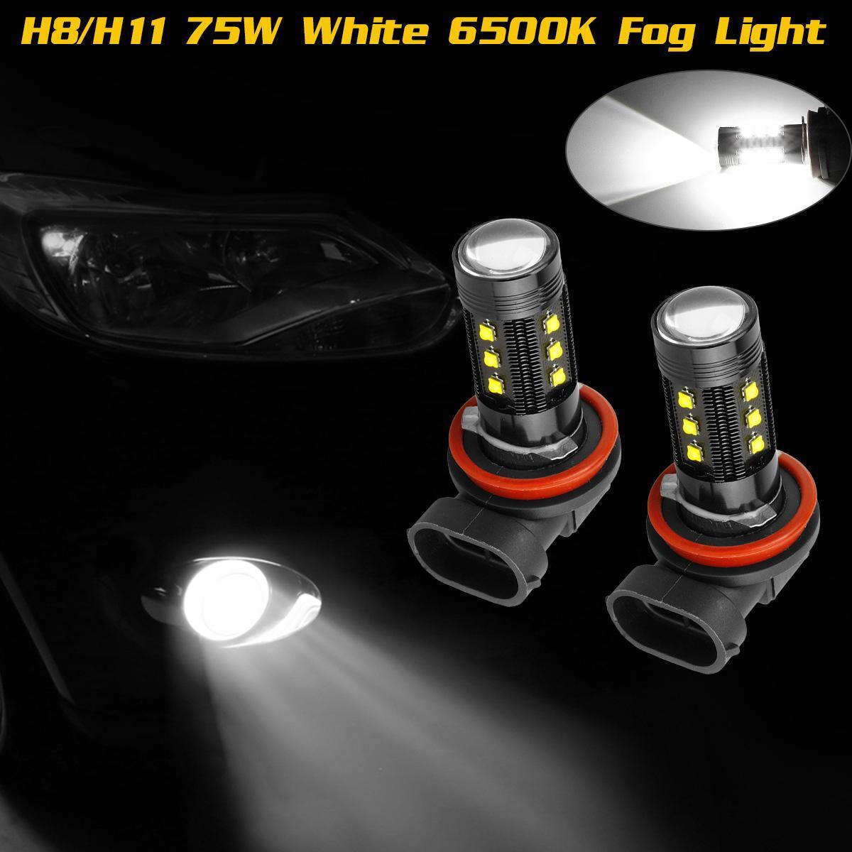 2X 75W H8 H11 Cree XBD Car Vehicle LED Day Driving Fog Light Bulb Lamp White
