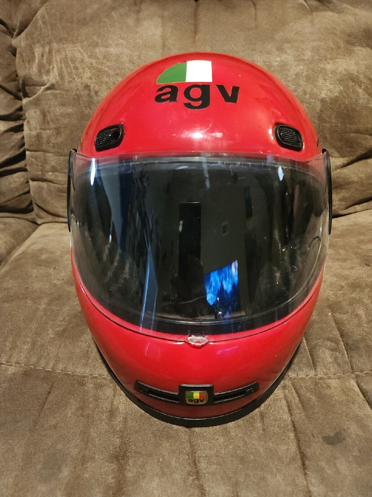 Vintage A.G.V. Valenza Motorcycle Helmet AG-100/ Made In Italy/ Size M