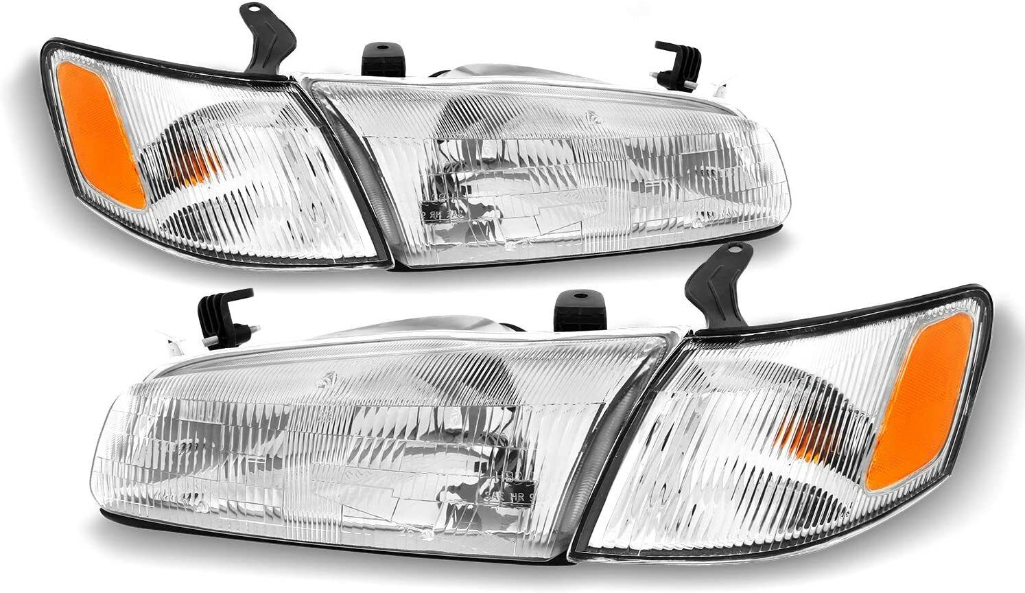 For 1997-1999 Toyota Camry Headlights Headlamps w/Corner Lights Left+Right