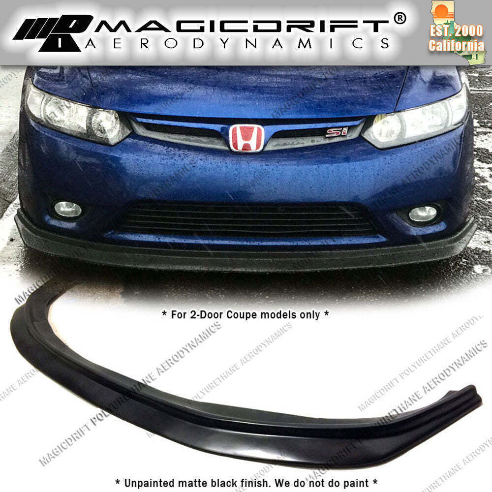 For 06-08 Honda Civic 2DR Coupe MDA Style Front Bumper Lip Under Chin Splitter