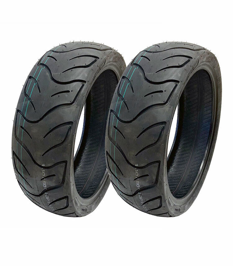 MMG Set of 2 Tires 130/60-13 Tubeless Front or Rear Motorcycle Scooter Moped