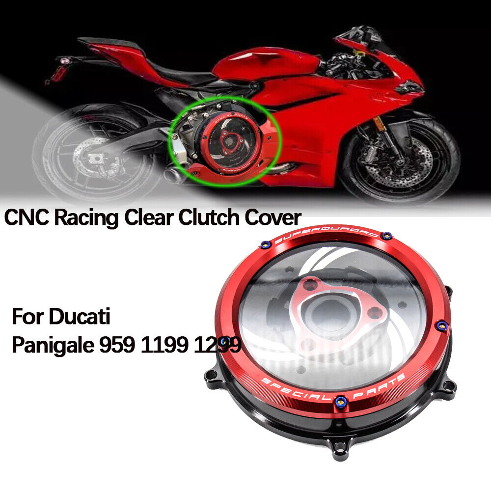Transparent CNC Racing Clear Clutch Cover For Ducati Panigale 959 1199 1299