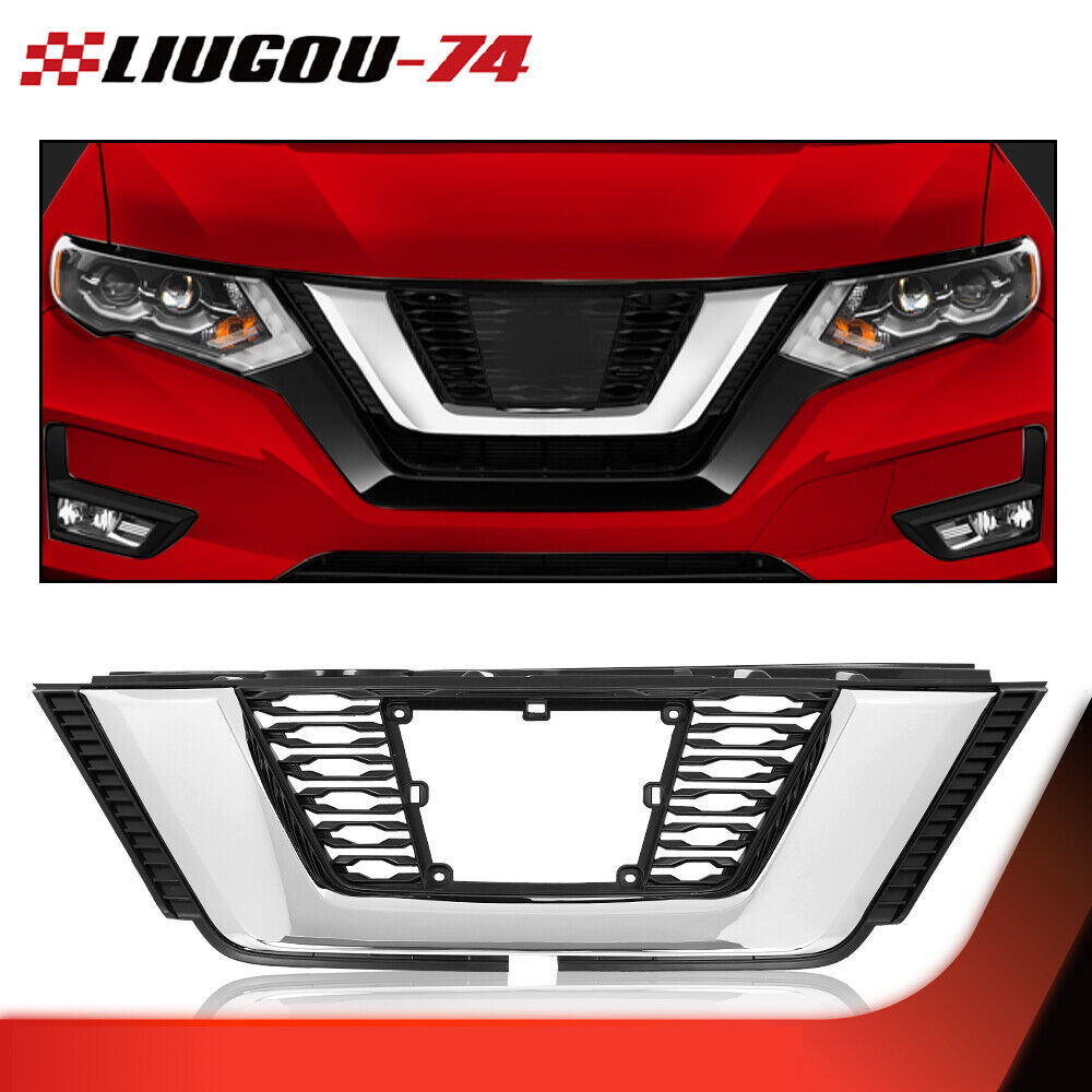 Front Upper Bumper Grille Grill Fit For 2017-19 Nissan Rogue High Configuration