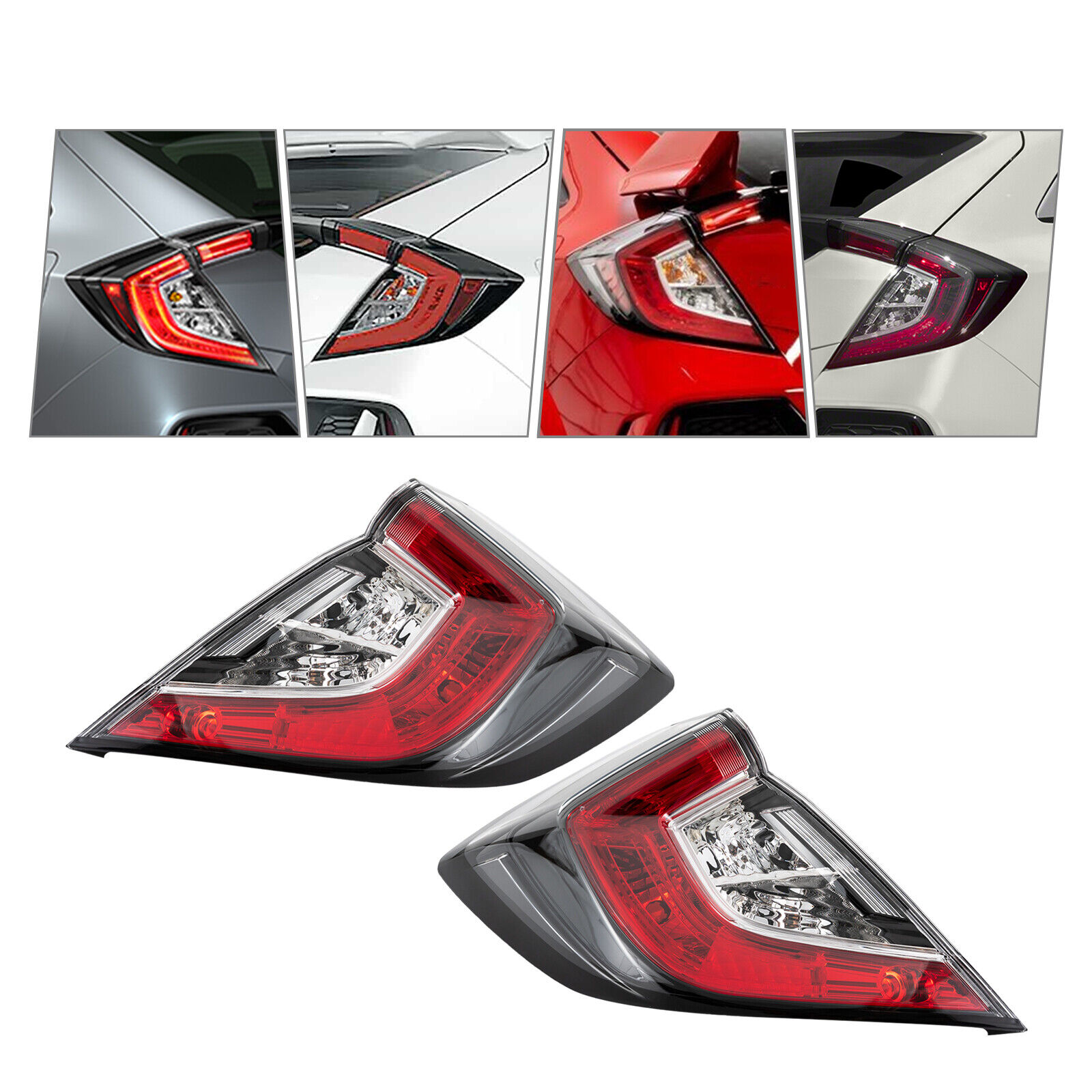 For 17-2021 Honda Civic Hatchback 2017-2019 Type R 1 Pair Outer Tail Light LH+RH