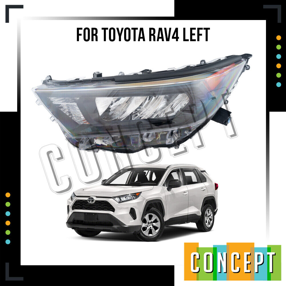 For 2019 2021 Toyota RAV4 LE XLE LED Black Headlight Left / Driver Side 
