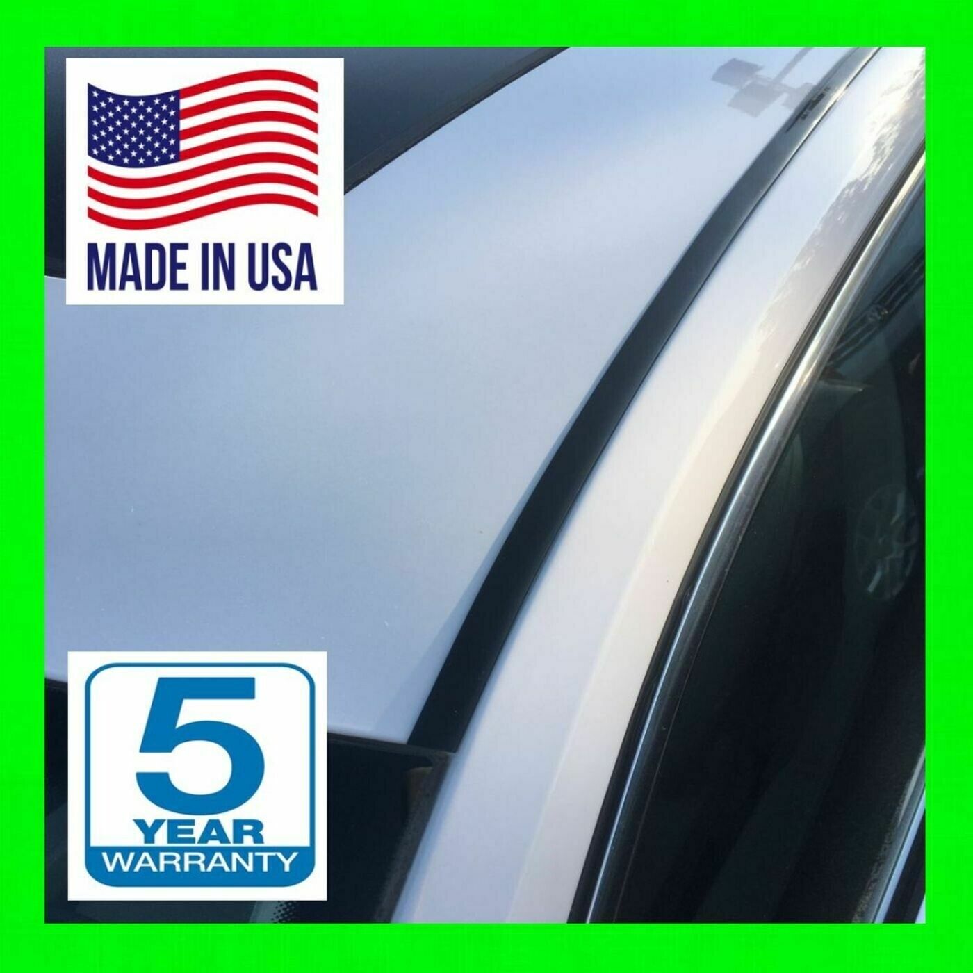 BLACK ROOF TOP TRIM MOLDING FOR 2016-2022 TOYOTA TACOMA 2PC NEW 5YR WRNTY