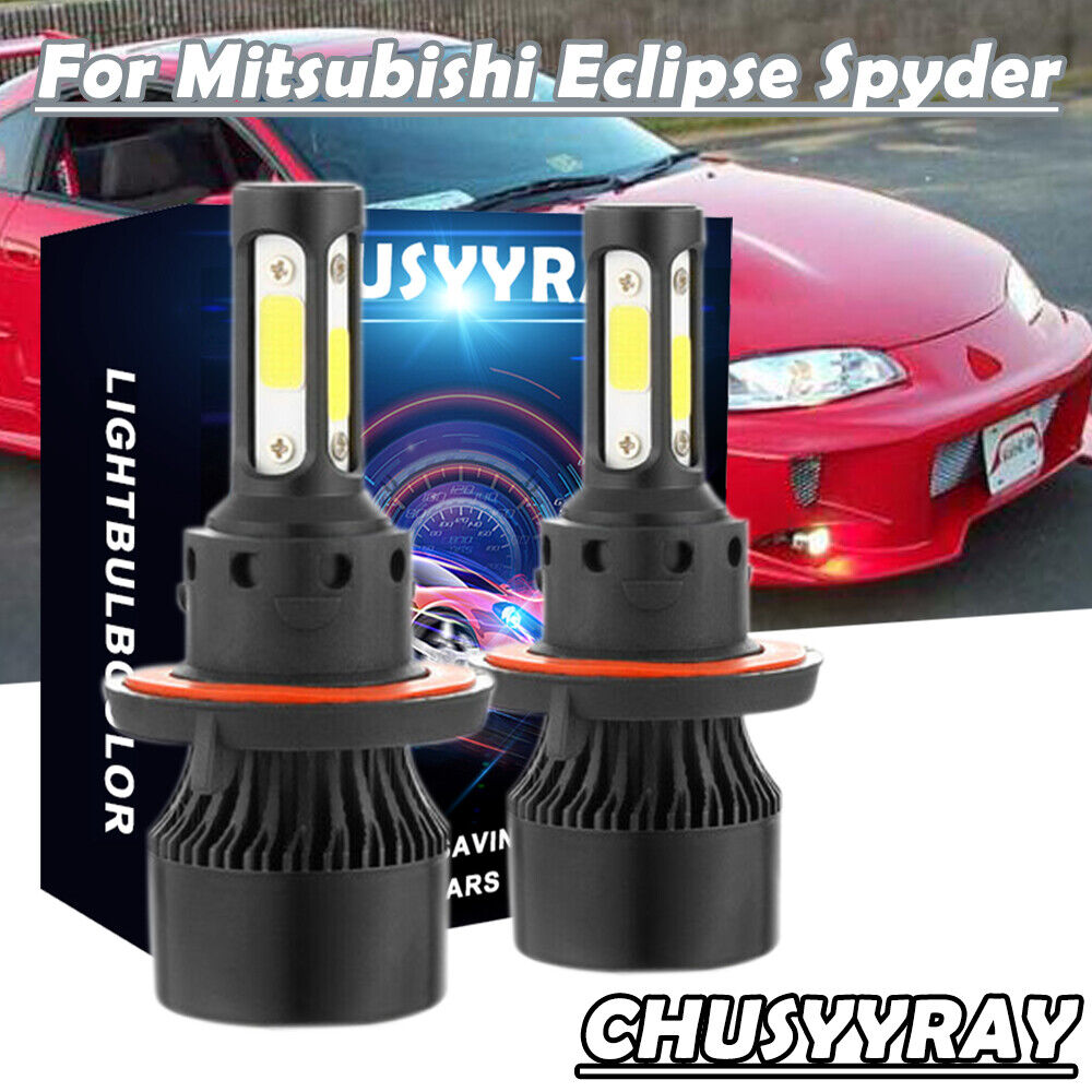 Combo 2 H13/9008 LED Headlight Bulbs Kit For Mitsubishi Eclipse Spyder 2008 2007