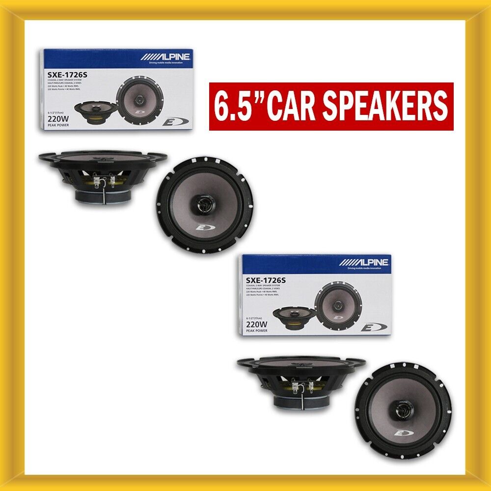 4 X Alpine 6.5-inch 2-way Car Audio Coaxial Speakers 6-1/2