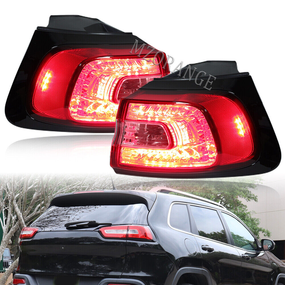 Pair Left&Right Outer Tail Light Lamp Brake LED For Jeep Cherokee 2014-2017 2018