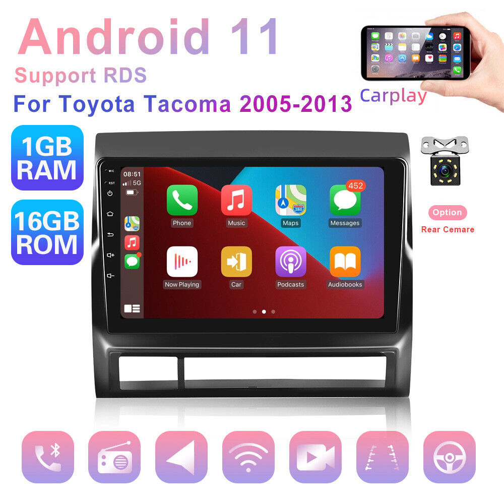 For Toyota Tacoma 2005-2013 Android 11 1+16G Car Stereo CarPlay Radio WiFi GPS