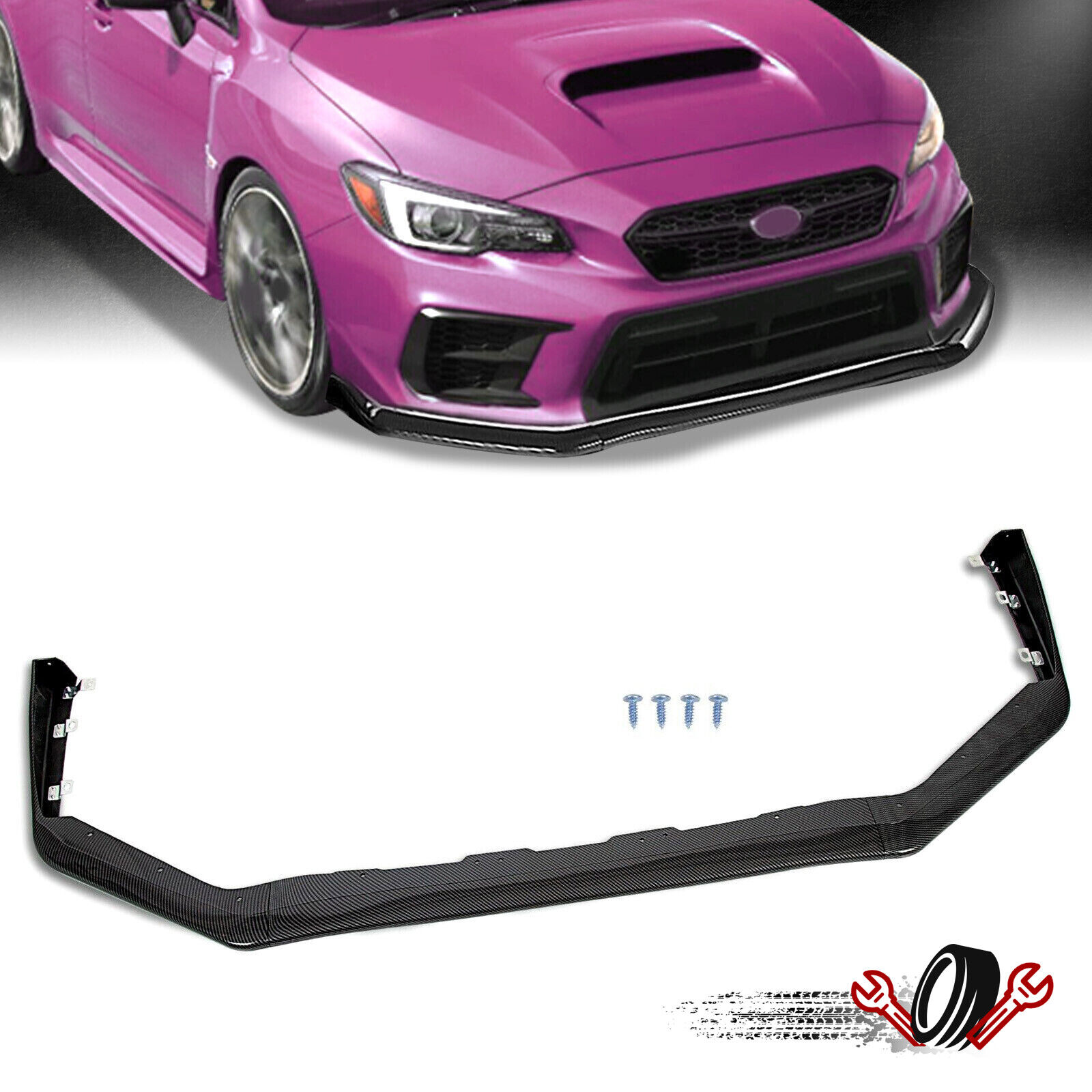 For 15-21 Subaru WRX Carbon Fiber V-Limited Style Front Bumper Lip Splitter