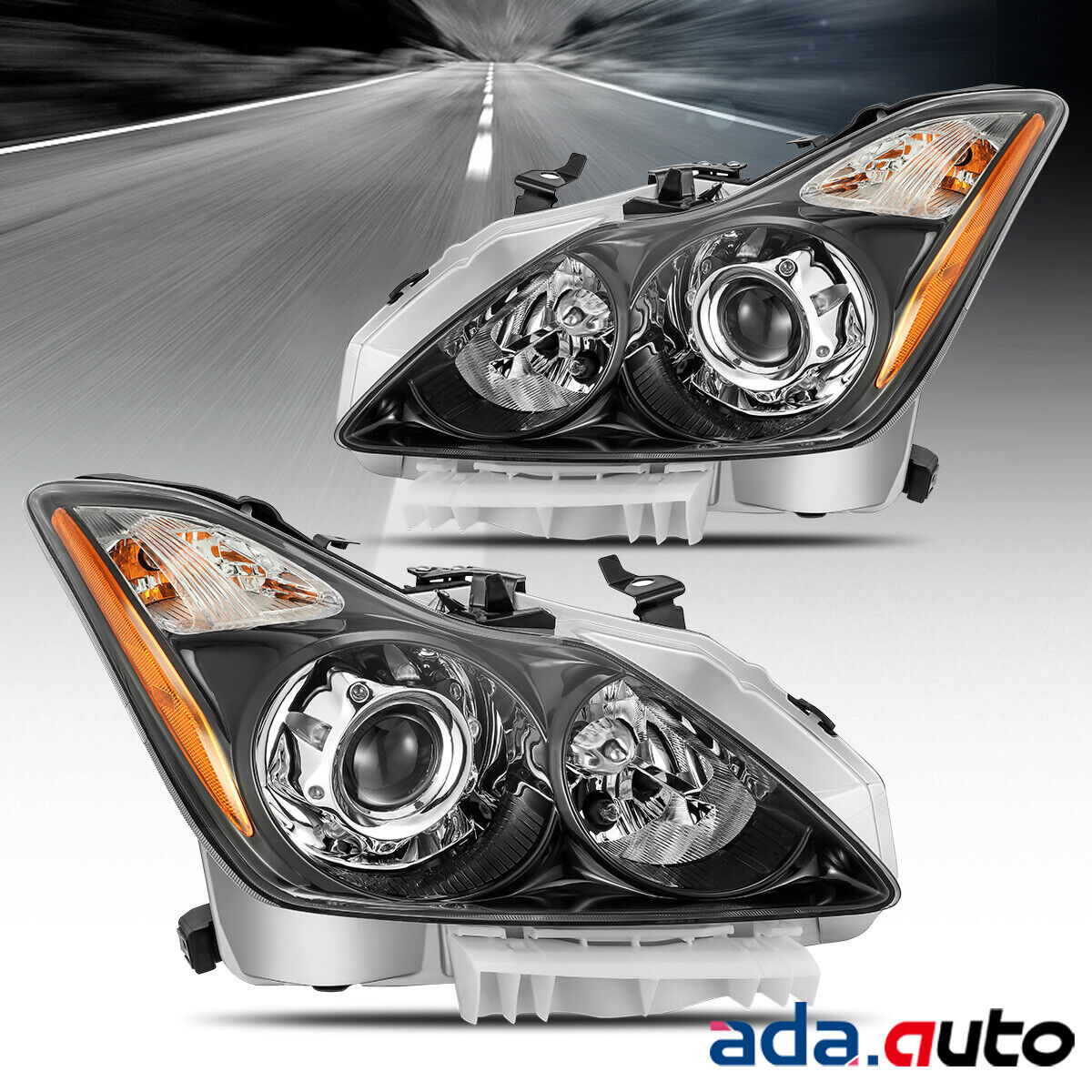 [Polished Black]For 2008-2015 Infiniti G37/Q60 Coupe Factory Style Headlights