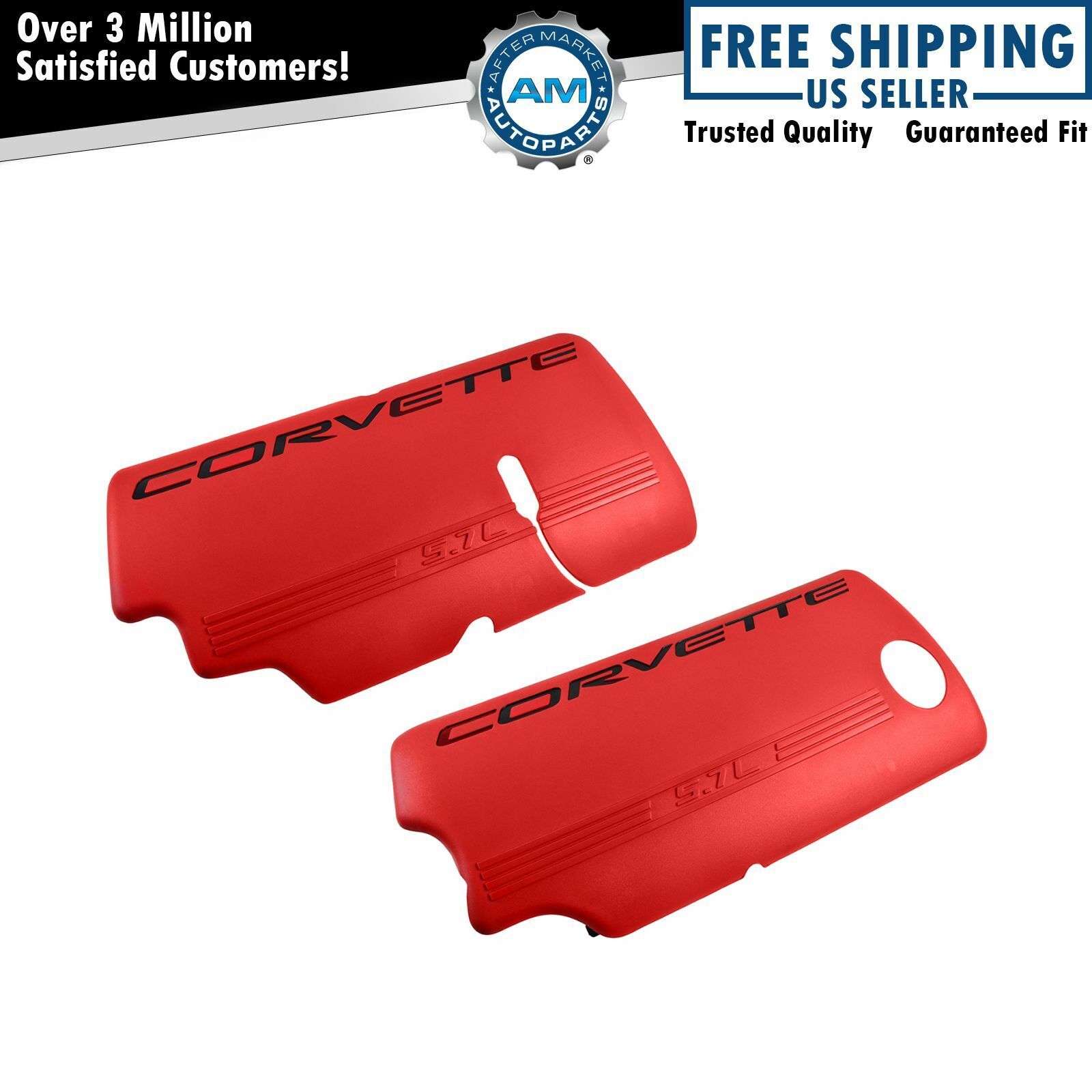 OEM Fuel Rail Coil Cover Pair Set of 2 LH & RH Side Red for Corvette C5 Z06 5.7L