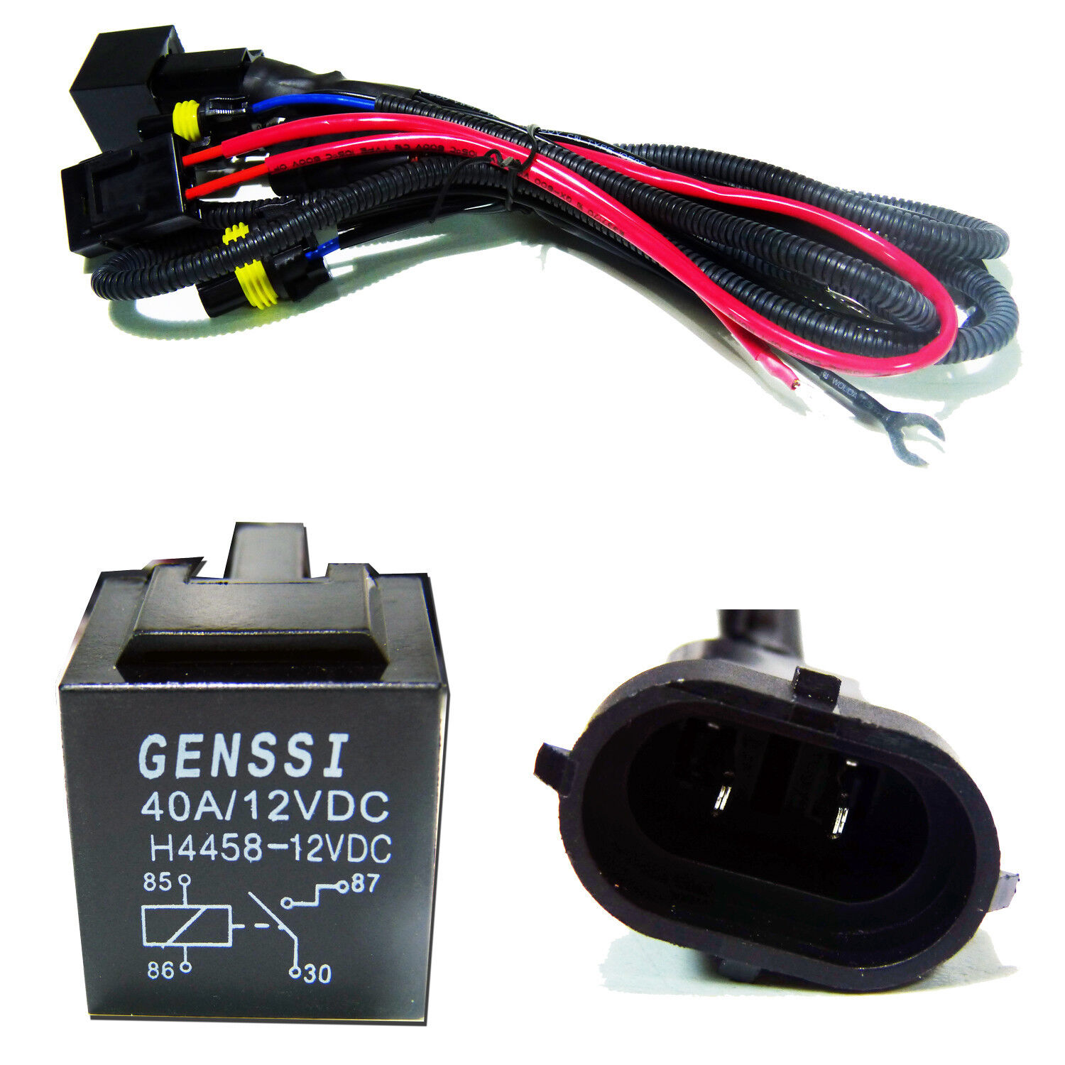 HID Relay Wiring Harness Xenon Kit 9004 9006 9005 H11 H9 H7 H4 H13 High Low Beam