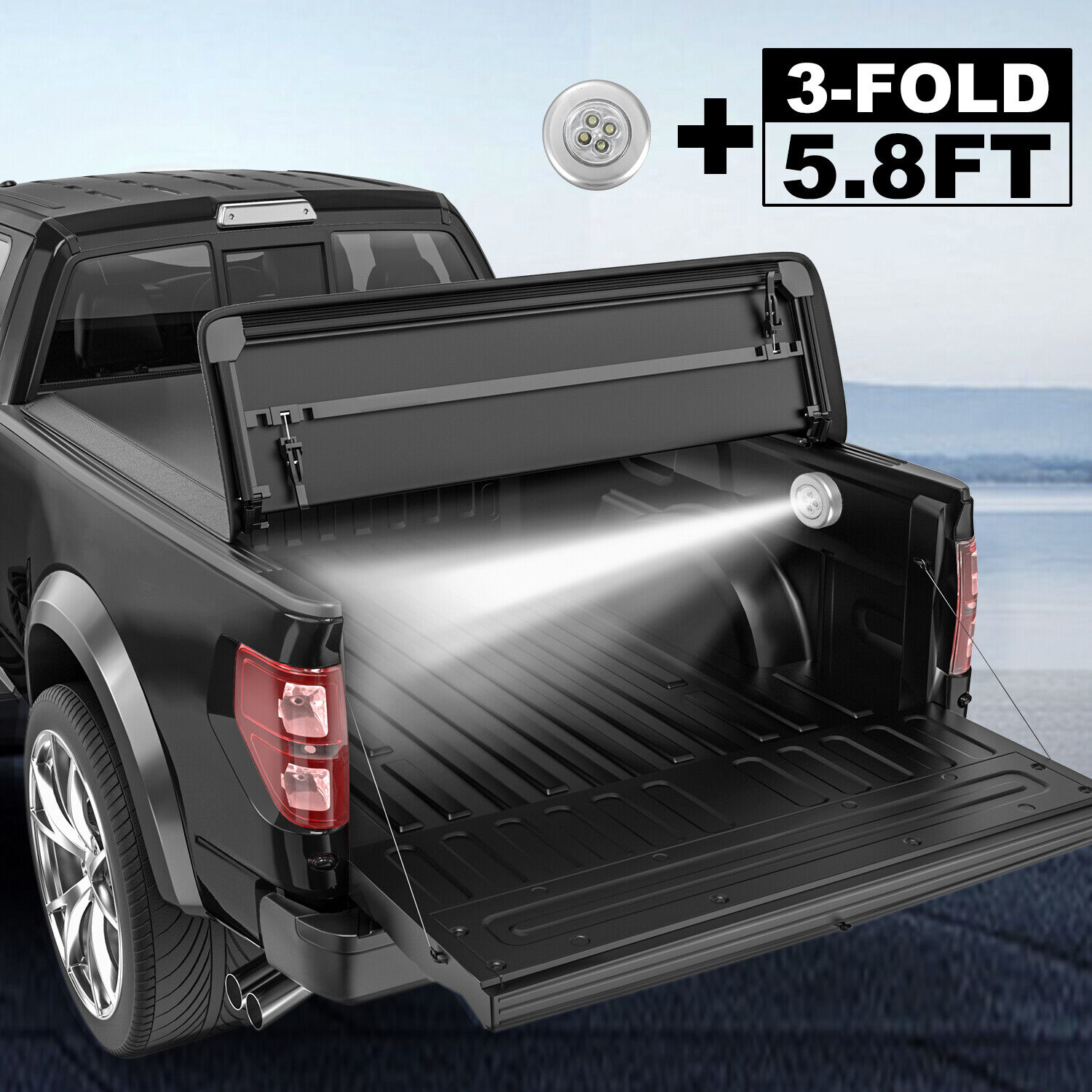 TRI-Fold 5.8FT Bed Soft Tonneau Cover For 2019-2024 Silverado Sierra 1500 Truck