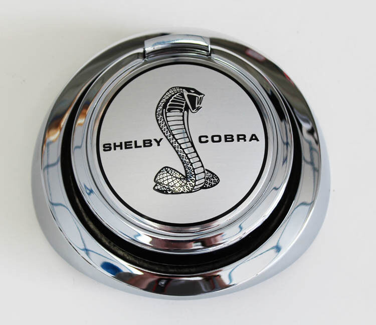 NEW 1967-1968 Mustang Shelby Cobra Gas Cap Silver Pop Open Gas Cap Snake Emblem