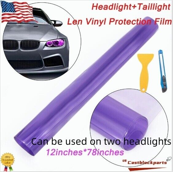 For Headlight+taillight Purple Tint Film Lens Vinyl Wrap Protection 12\