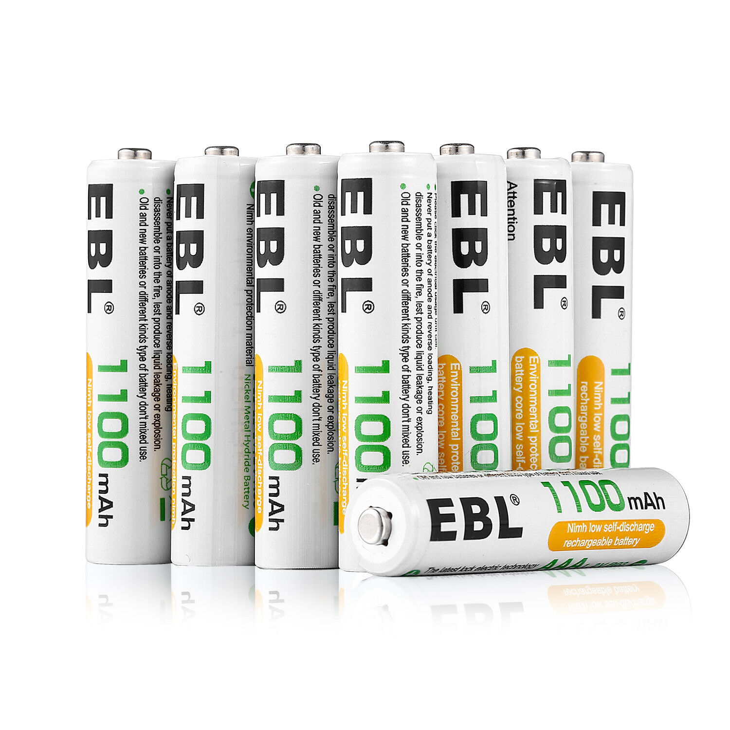 EBL 1100mAh Ni-MH Precharged Long Lasting AAA Rechargeable Batteries 8 Counts