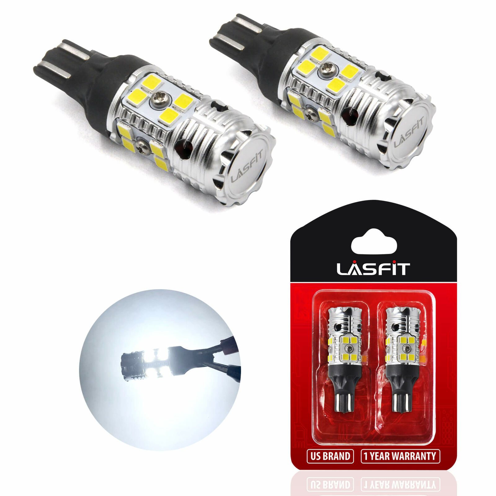 LASFIT LED Backup Reverse Light Bulbs 921 912 T15 Super Bright Canbus Error Free