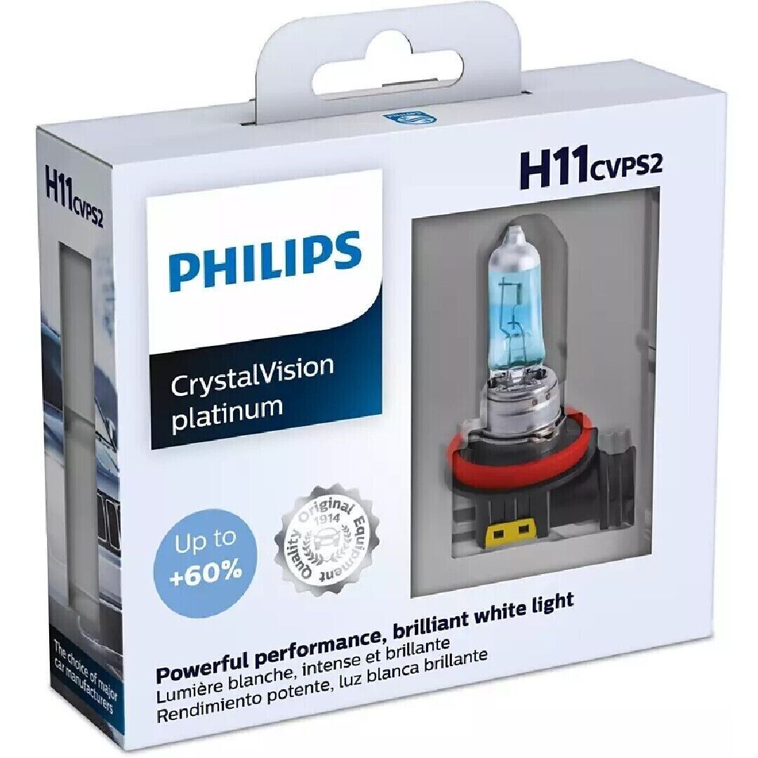  2x Philips H11 Upgrade Ultra CrystalVision Xenon Bright White 12362 Light Bulb