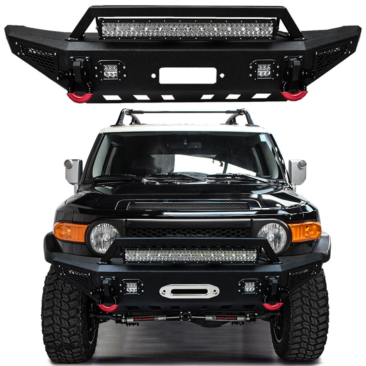 For 2007-2014 1st Gen FJ Cruiser Front or Rear Bumper w/D-Ring and LED Lights