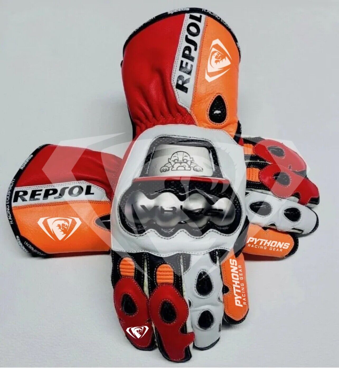 Honda Repsol VR46 Motorcycle Racing Leather Gloves VR-46 Racing Gloves Gants