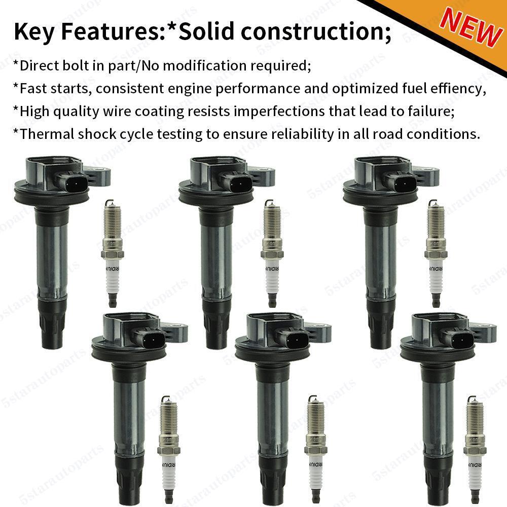 6x Ignition Coils + 6x Spark Plugs Kit for 2008-2016 Ford Taurus Edge 3.5L UF553